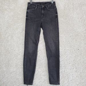 All Saints Jeans Womens 25 Black Grace Cropped Ankle Zippers Midrise Denim